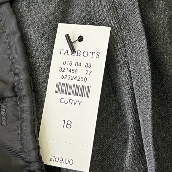 Talbots Barely Boot Pants Size 18 Grey Curvy Slacks Trousers New With Tags - Picture 12 of 13